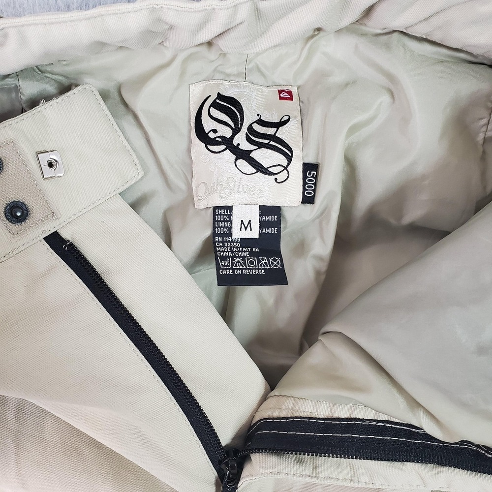 Quiksilver 5000 Snow Pants Mens Medium (34x30) Beige Cargo Ski Snowboard Vented - Picture 14 of 16